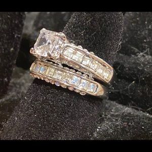 NEW Cubic Zirconia bridal wedding ring set